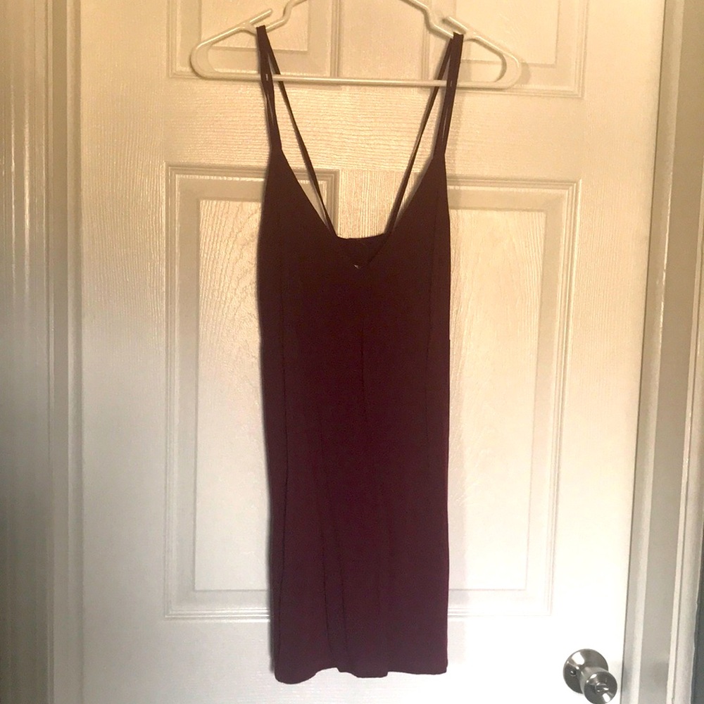 Short rust/maroon spaghetti strap dress - S - LA Hearts